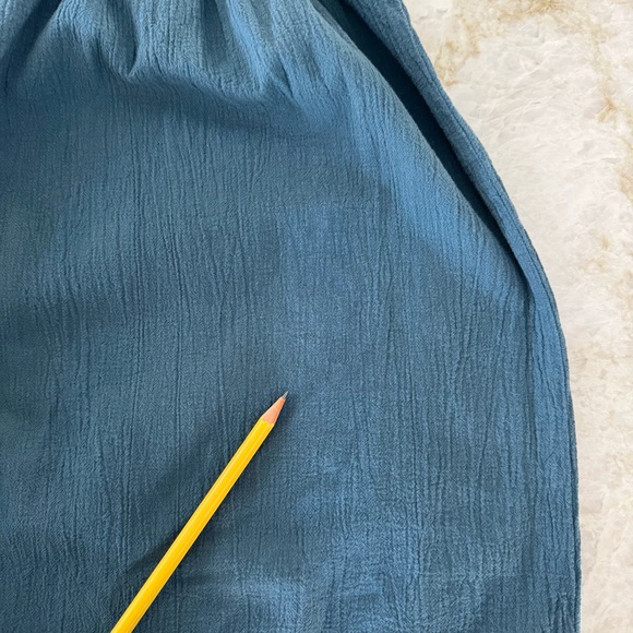 Tea Collection Dress Girl Size 4 Teal Blue Embroidered Flutter Sleeve Geometric - Picture 5 of 12